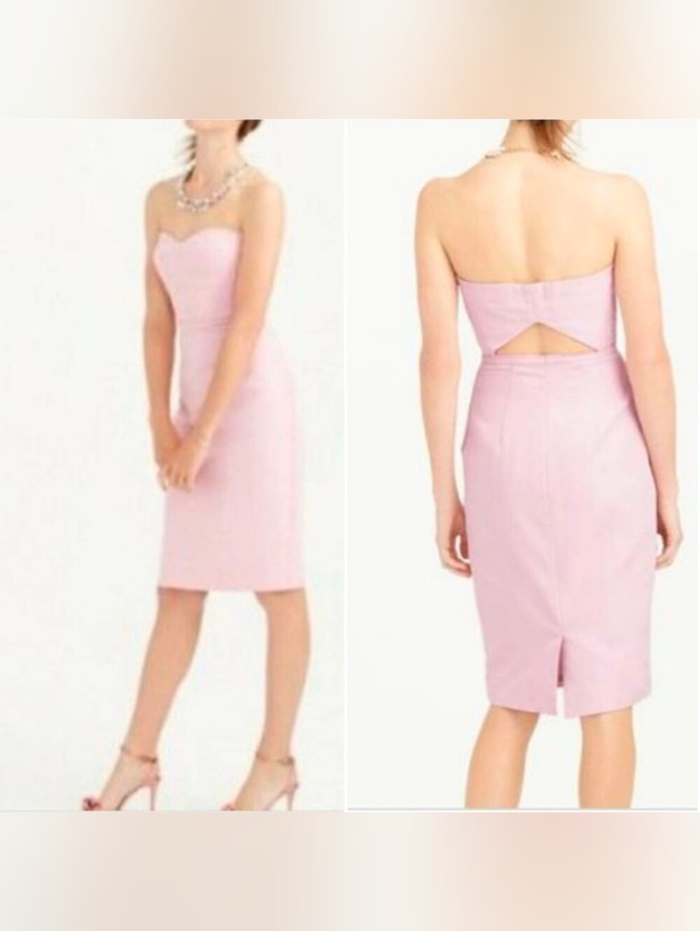 J Crew Rory Strapless Sweetheart Sheath Dress in Shell Pink (Blush)